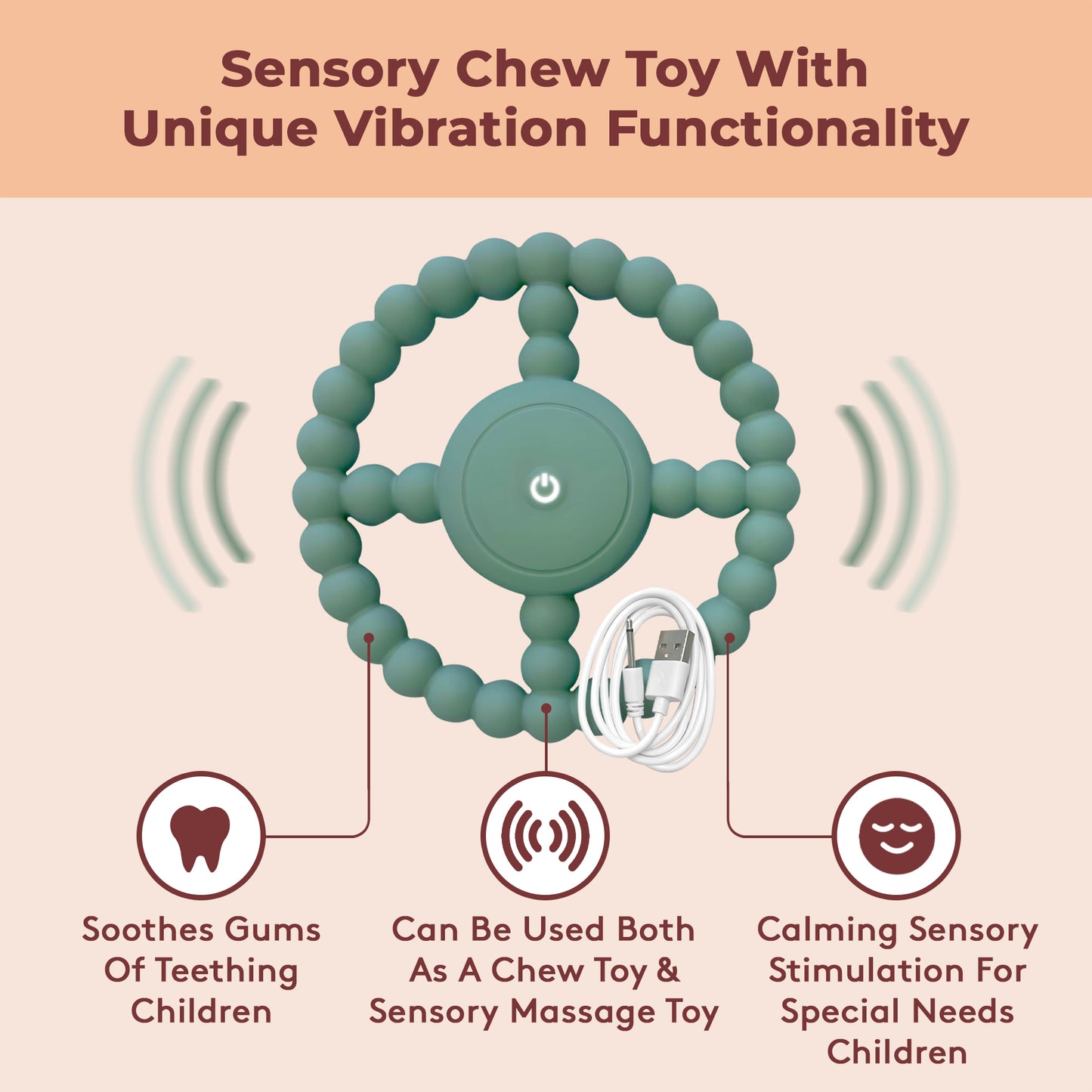 Vibrating Chew Toy - Chewable Toys Tor Autism & Infant Teething Toy